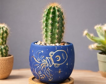 水瓶座の陶器ポット / 占星術ギフト