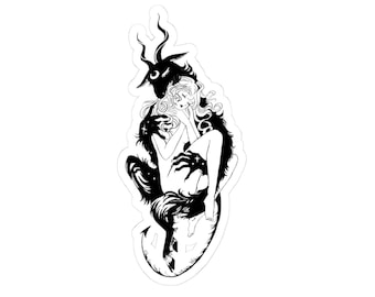 Mystical Kiss-Cut Stickers for Dark Aesthetic, Goth Decor, Laptop Decals, Unique Gifts, Occult Art