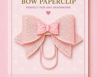 Pink Bow Planner Journal Paperclip Bookmark