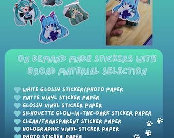 Custom Stickers From Your Artwork or Photo – Matte, Glossy, Clear, Holographic or Glow-in-the-Dark