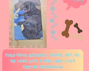 Custom Cotton Canvas Stickers From Your Artwork or Photo – Textured Peel-and-Stick Decals