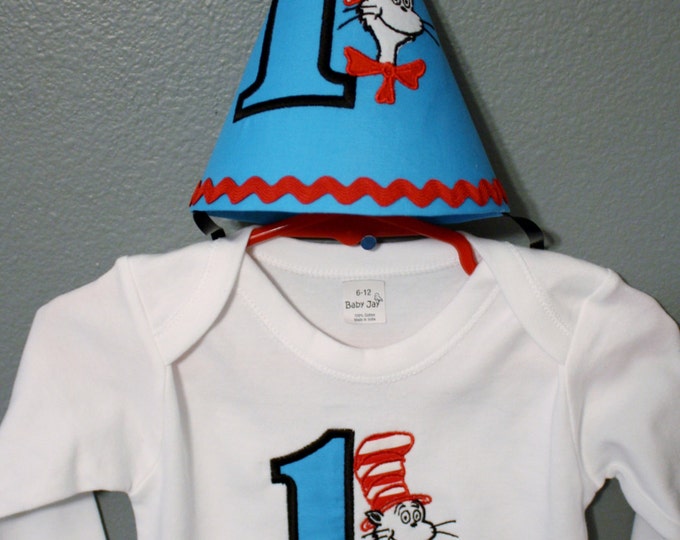 Dr. Suess cat in the Hat Birthday Onesie & Party Etsy