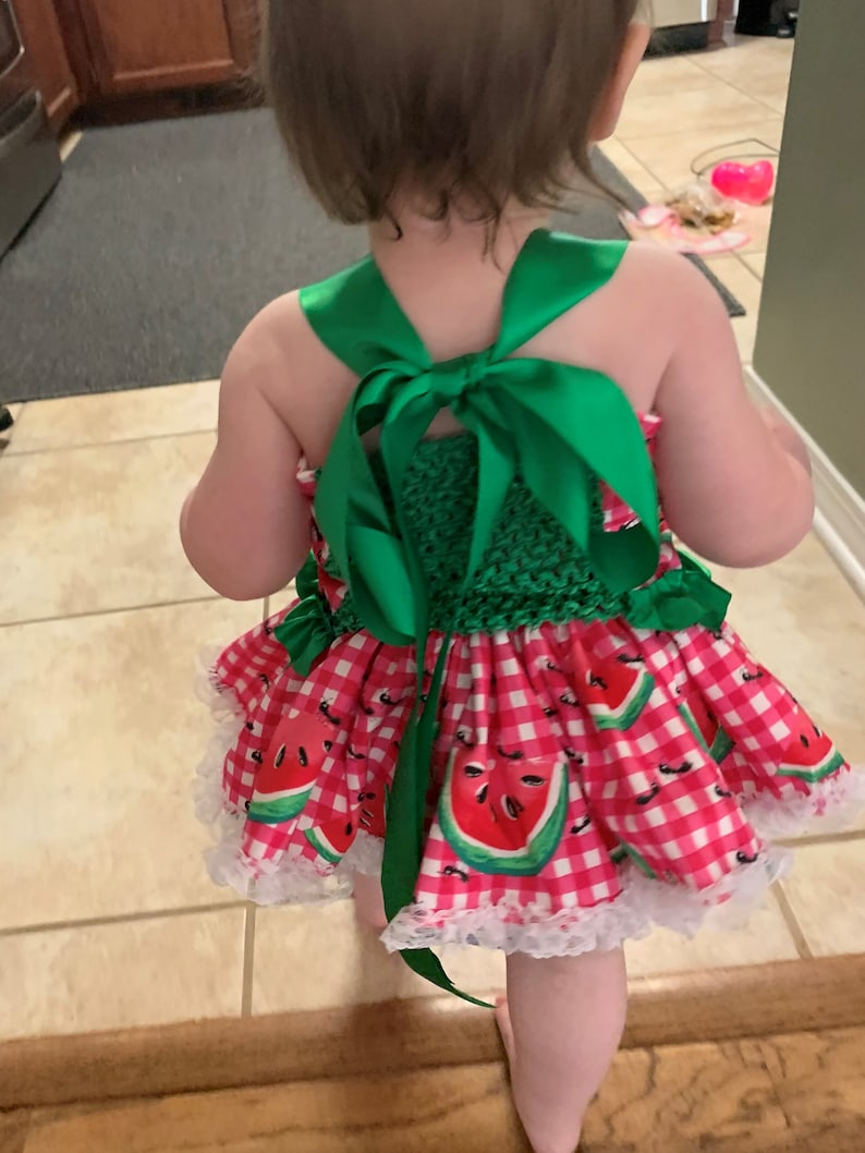 girls first birthday Sweet ONE watermelon crochet top and skirt