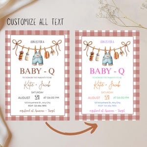 EDITABLE Baby-Q Baby Shower Invitation Set, Unisex Backyard Couples Baby Sprinkle, BBQ Party Template Pack, Baby Shower Books for Baby