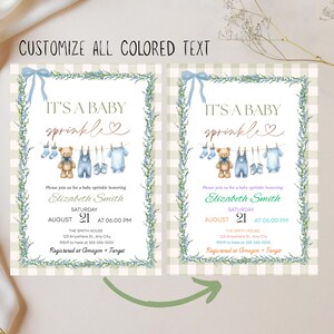 Baby Boy Sprinkle Invitation, Editable Baby Sprinkle Invite, Blue Baby Shower Invite, Second Baby Shower, Digital Canva Template