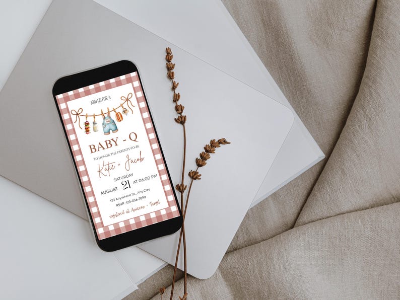 EDITABLE Baby-Q Baby Shower Invitation Set, Unisex Backyard Couples Baby Sprinkle, BBQ Party Template Pack, Baby Shower Books for Baby