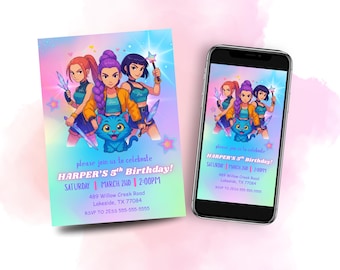 Editable Birthday Invitation| Anime Theme party| Anime Invite| Birthday Party| Kids Birthday Invite| Canva Template| Kpop Birthday Invite