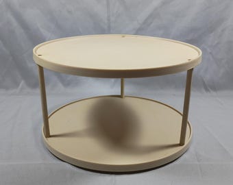 Vintage Rubbermaid 2 Tier Turntable Lazy Susan Beige Plastic JB1 2787 2709