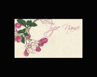 Japanese Apple Blossom Place Cards Place Card Template
