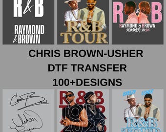 Chris Brown R&B Tour DTF Transfer, 2026 Music Concert Heat Transfer, Hip Hop Streetwear Ready To Press