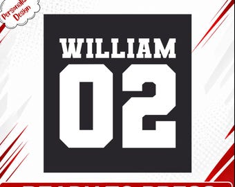 Sports Team Number DTF Transfer, Personalized Player Name Design