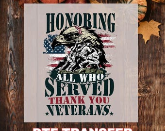 Patriotic Eagle Veterans Day DTF Transfer: Ready to Press