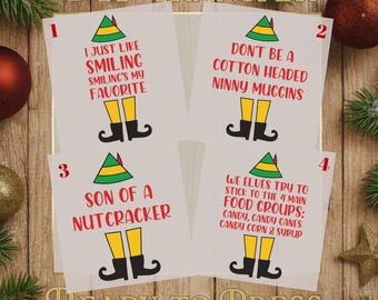 Funny Elf Quotes Christmas DTF Transfer, Pick Your Design Ready To Press