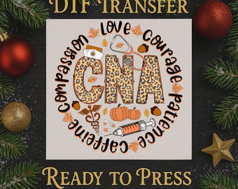 CNA Leopard Pumpkin DTF Transfer, Fall Heat Print
