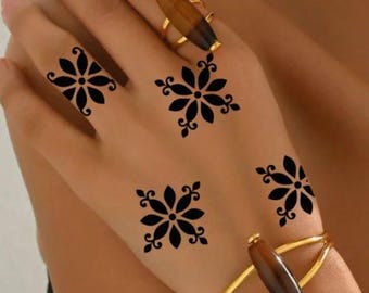 Henna stencil , Pattern Flora Stencil
