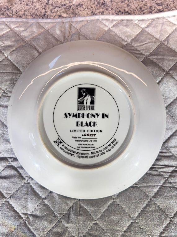Symphony in Black House of Erté Franklin Mint Collector's Plate - Etsy