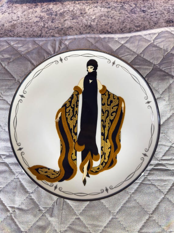 【希少】トールステン・ヴァン・エルテン　アート　trico 飾り皿 Mystic House of Erté Franklin Mint Collector's Plate - Etsy Israel