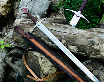 Hand-forged The Accolade Sword of the Knights Templar Replica Collectibles, Prop Cosplay Christmas for Him