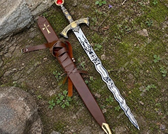 Handsmidd Once Upon a Time Excalibur Replica Sword, Cosplay Gothic Collectible Sword, Fantasy Present