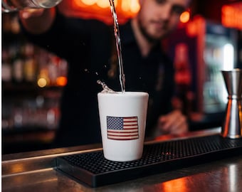Bicchierino da shot del North Dakota • Bandiera dello Stato degli Stati Uniti • Accessorio da bar a tema statale • Bicchierino da shot souvenir patriottico