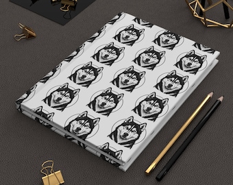 Siberian Husky Hardcover Journal, Husky Notebook, Diary