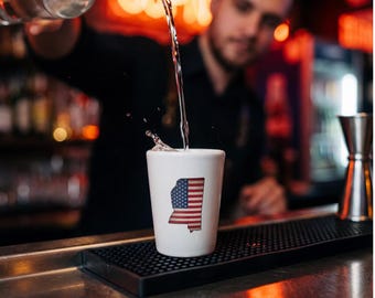 Borrelglas Mississippi • Vlaggenstaat van de VS • Staatsservies • Borrelglas patriottisch souvenir