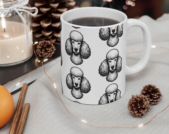 Poodle Portrait Ceramic Coffee Mug • Poodle Cup •2 Sizes Dog LoverGift