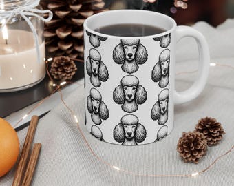 Poodle DogPortrait Ceramic Coffee Mug, Dog Breed Cup, 2 Sizes