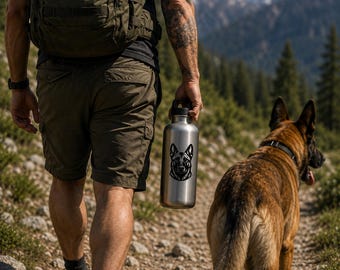 Autosticker met afbeelding van een Belgische Malinois, waterdichte vinyl sticker voor buiten, geschikt voor ramen en bumpers, verkrijgbaar in 4 maten.
