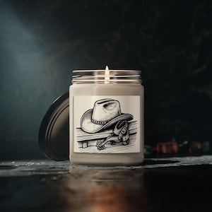 Cowboy Hat Scented Soy Candle, Aromatherapy