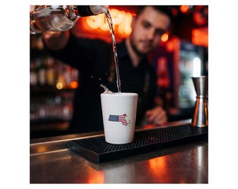Massachusetts Shot Glass • USA Flag State • State Barware • Patriotic Souvenir Shot Glass