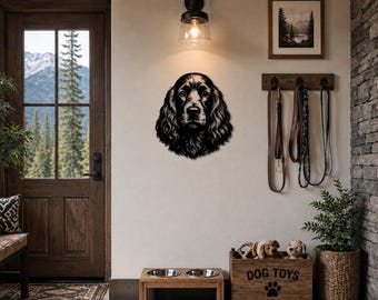 Cocker Spaniel Metal Wall Art • Outdoor Dog Portrait Sign • Die‑Cut 18‑Gauge Steel Home Decor • 5 Colors