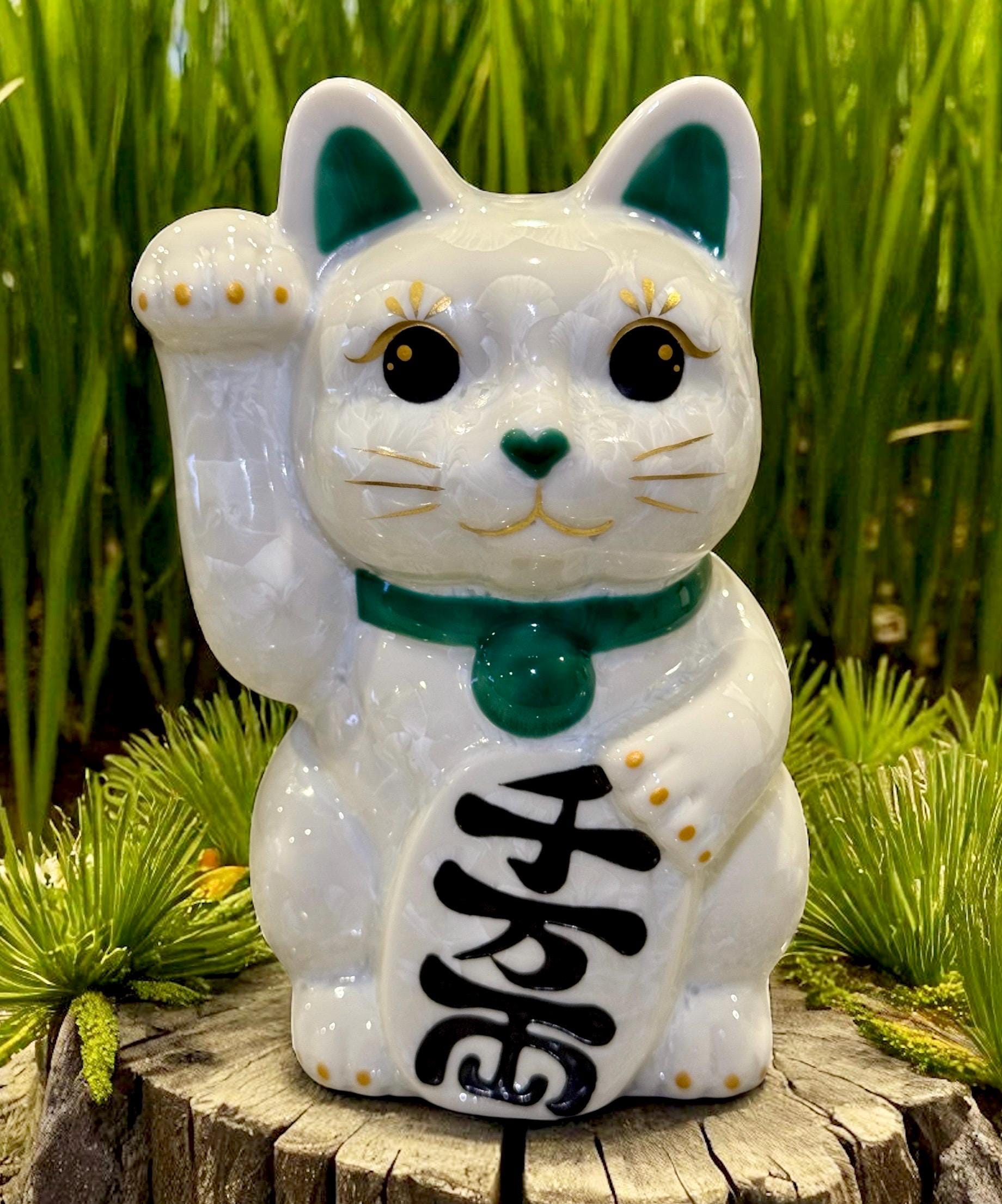 日本の磁器ナニキネコ花柄の陶器製猫の置物 Sanrio Cat With Flowers Japan Figurines - Etsy Hong Kong