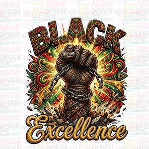 Black Excellence Power Fist PNG: Afrocentric Juneteenth Design Melanin Pride png African American Freedom Art (digitale download)