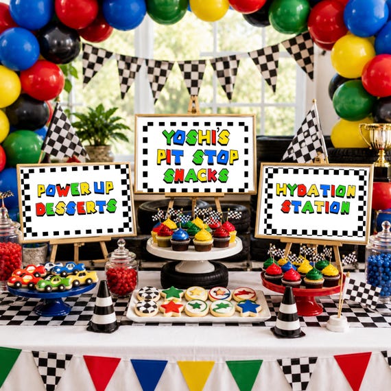 Mario Kart Party Printable Bundle | Racing Game Decor, Birthday Signs (Instant Download)
