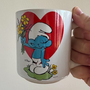 Schlumpf-Becher, Peyo-Becher, Schlumpf im Herz-Becher