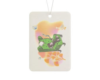 Vibrant Car Air Freshener, Eco-Friendly Aroma Tag, Cute Frog Design, Car Decor, Road Trip Gift, Home Fragrance, Nature Vibes