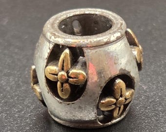 Brighton Jardine Two Tone Silver Gold Bead Charm Fleur de Lis RETIRED RARE