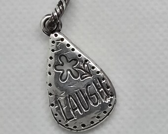 Brighton Laugh Charm Retired Notes Collection Silver Star Teardrop