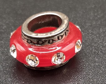 Brighton Red Dazzle Berry Spacer Bead Swarovski Crystals Charm - RETIRED