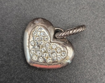 Brighton Amore Herz Charm im Ruhestand Silber Swarovski Crystal Sparkle