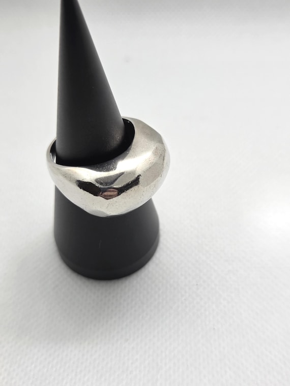 Thai Sterling Silver Dome Ring, Chunky Modern Band - Size 10