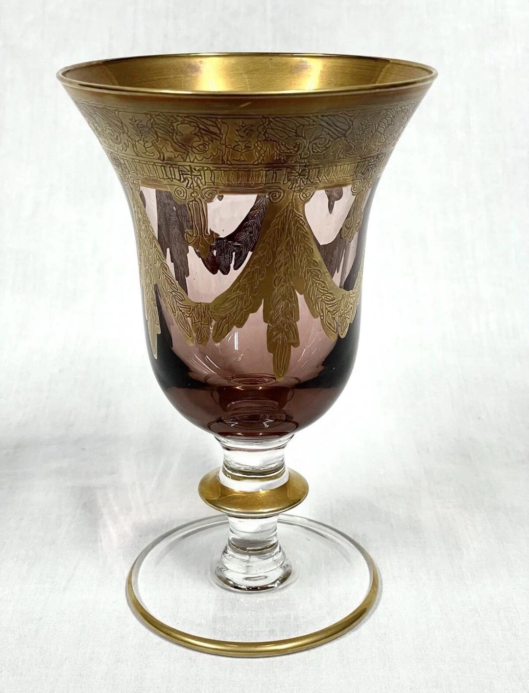 Sc Line Italy Vintage SC LINE Italy Neiman Marcus Amethyst and Gold ENCRUSTED Wine ...