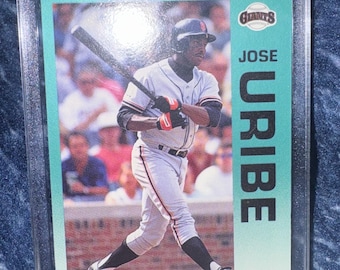 Fel med födelseår. MLB 1992 Fleer Jose Uribe basebollkort (#649)