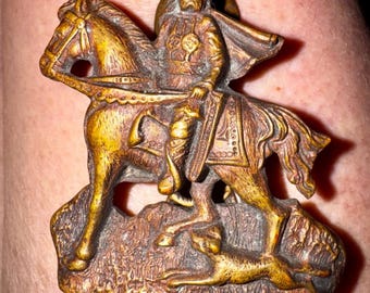 Antique Brass Horse Door Knocker Mid 19th Century