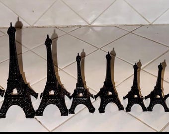 Alloy Metal Eiffel Tower Figurines - Set of 9 - Home Decor