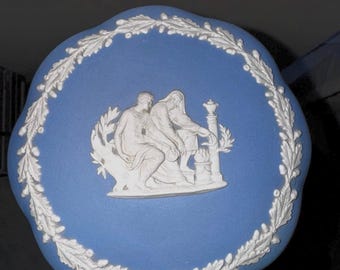 Wedgwood vintage 1960 Pale Blue Jasperware Round Dish