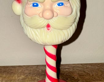Vintage Christmas Santa Claus Candy Stripe  Wine Cup Goblet Plastic Take One