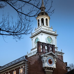Philadelphia Wall Art: Independence Hall Clock Tower - Colonial Architecture