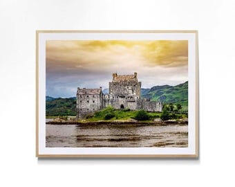 Eilean Donan Castle Photography Print, Scottish Highlands Landscape Wall Art, Scotland Decor